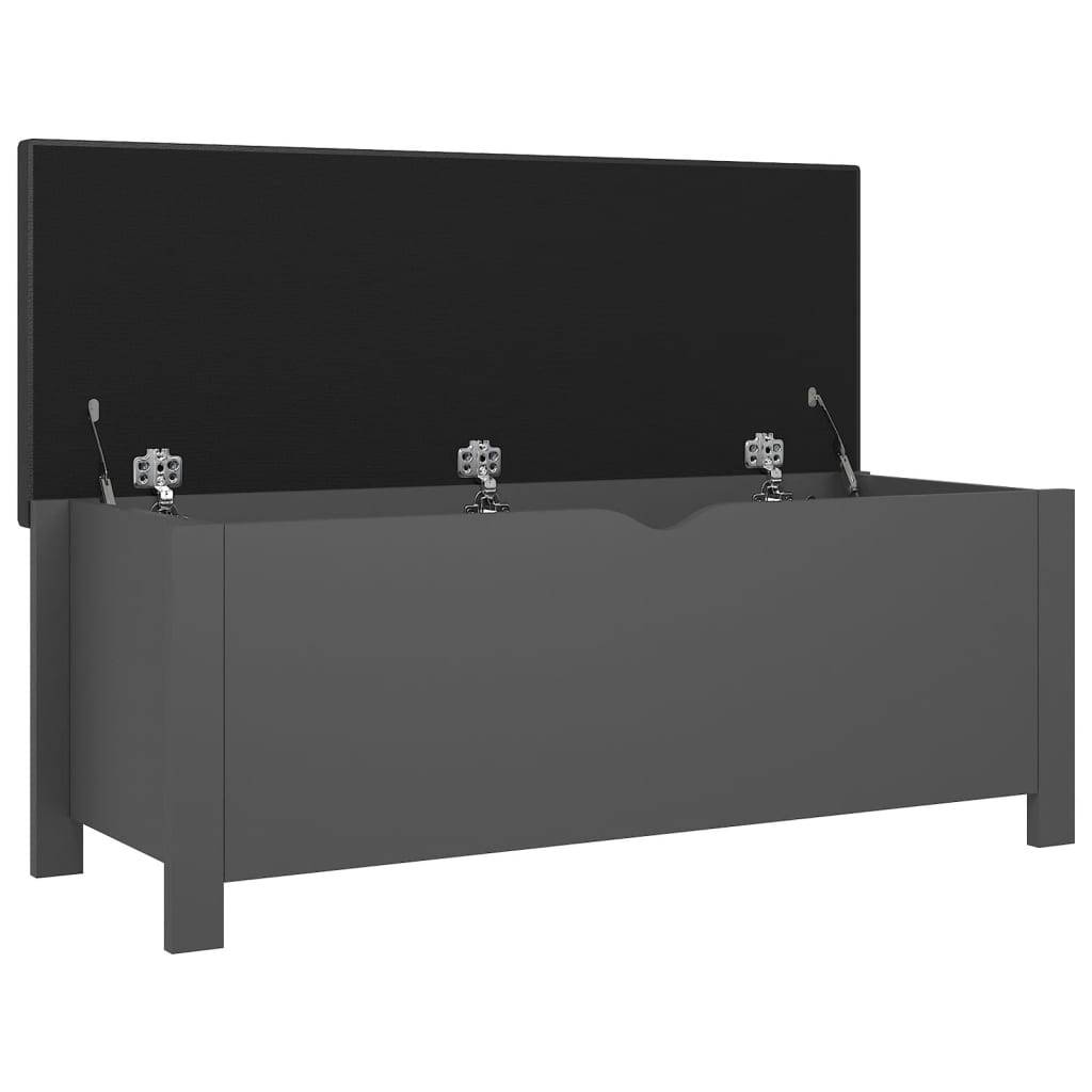 vidaXL Aufbewahrungsbox mit Kissen Grau 105x40x45 cm