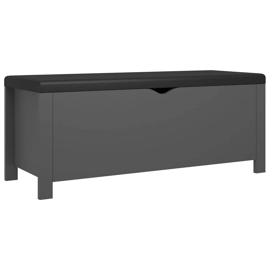 vidaXL Aufbewahrungsbox mit Kissen Grau 105x40x45 cm