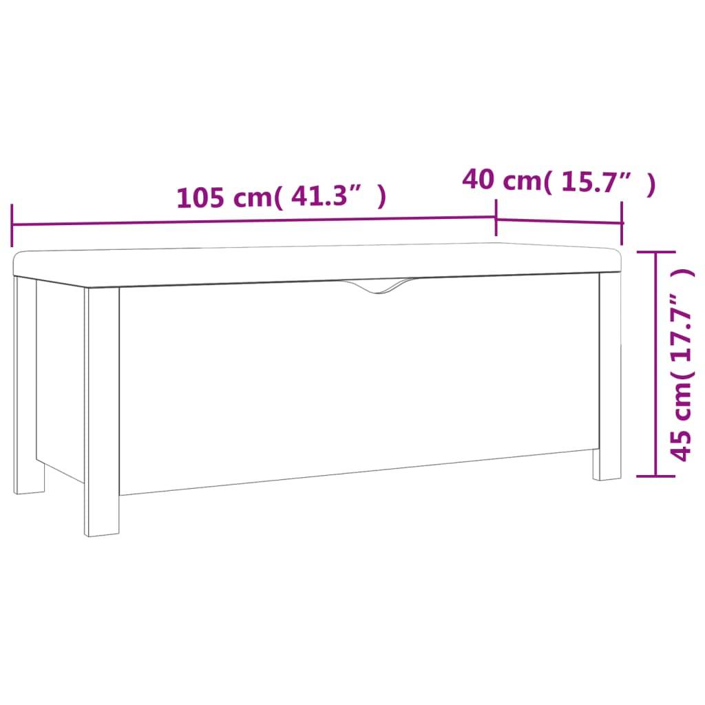 vidaXL Aufbewahrungsbox mit Kissen Grau 105x40x45 cm