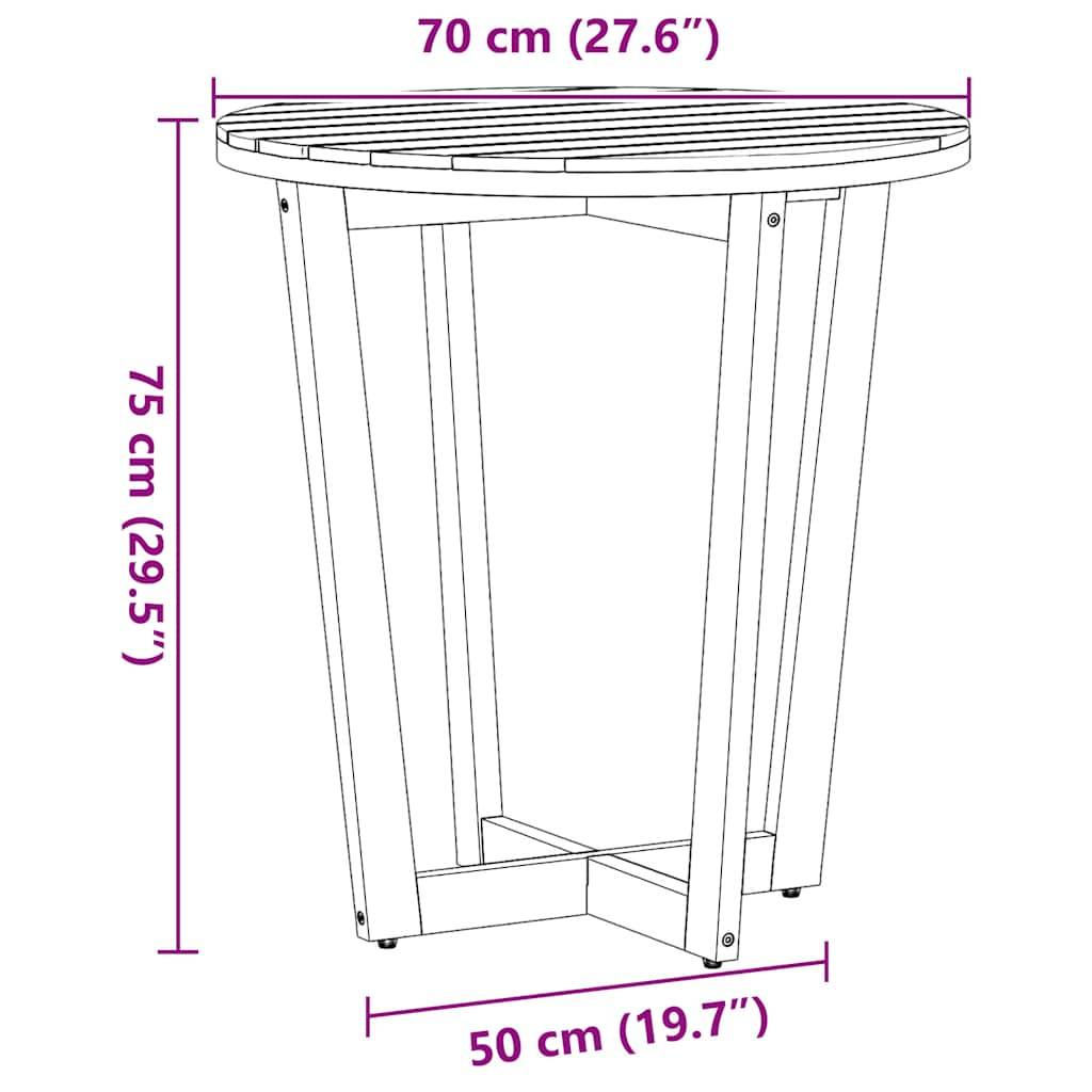 vidaXL 3-teiliges Garten-Ess-Set aus Massivholz Akazie