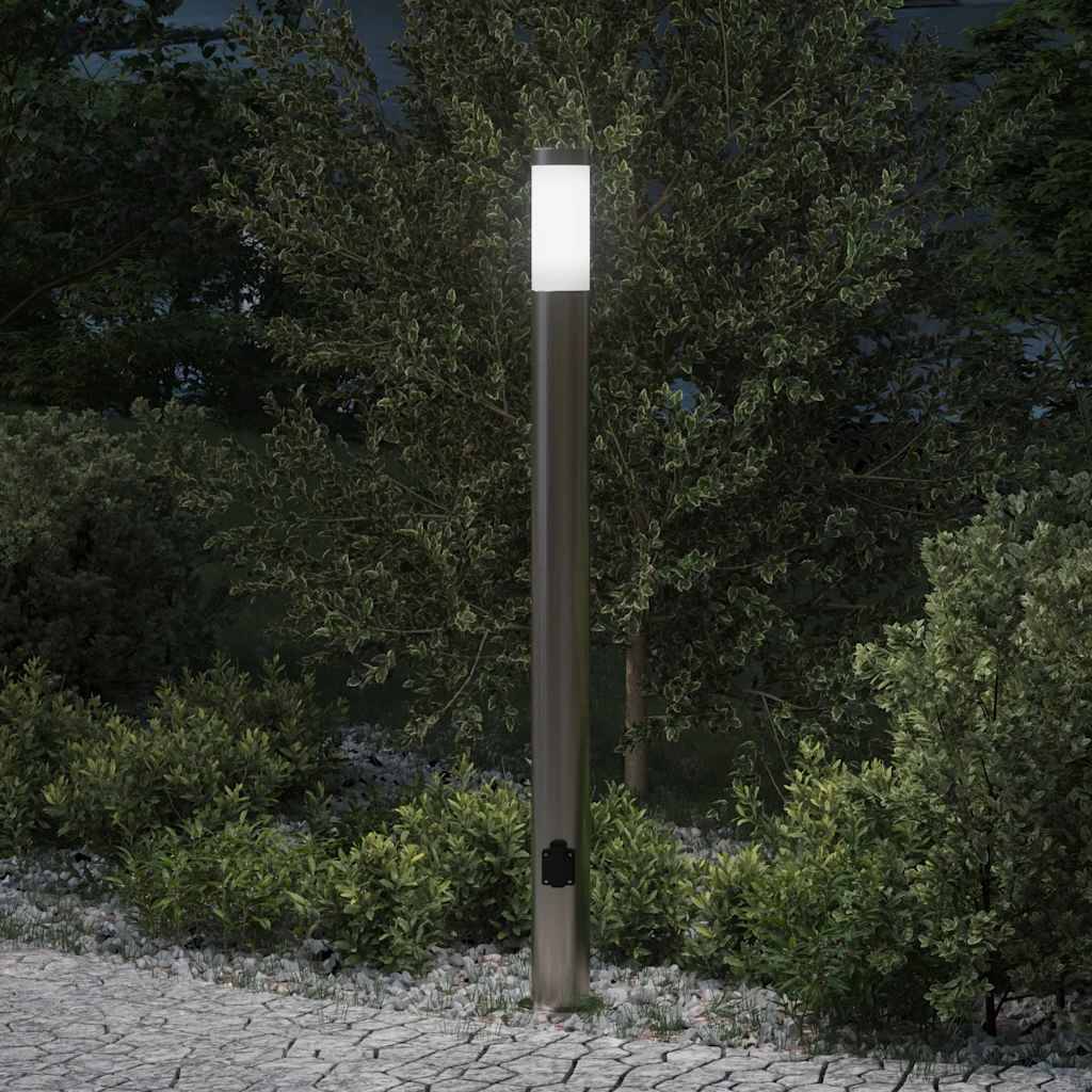 vidaXL Pollerleuchte mit Auslass 110 cm Edelstahl IP44