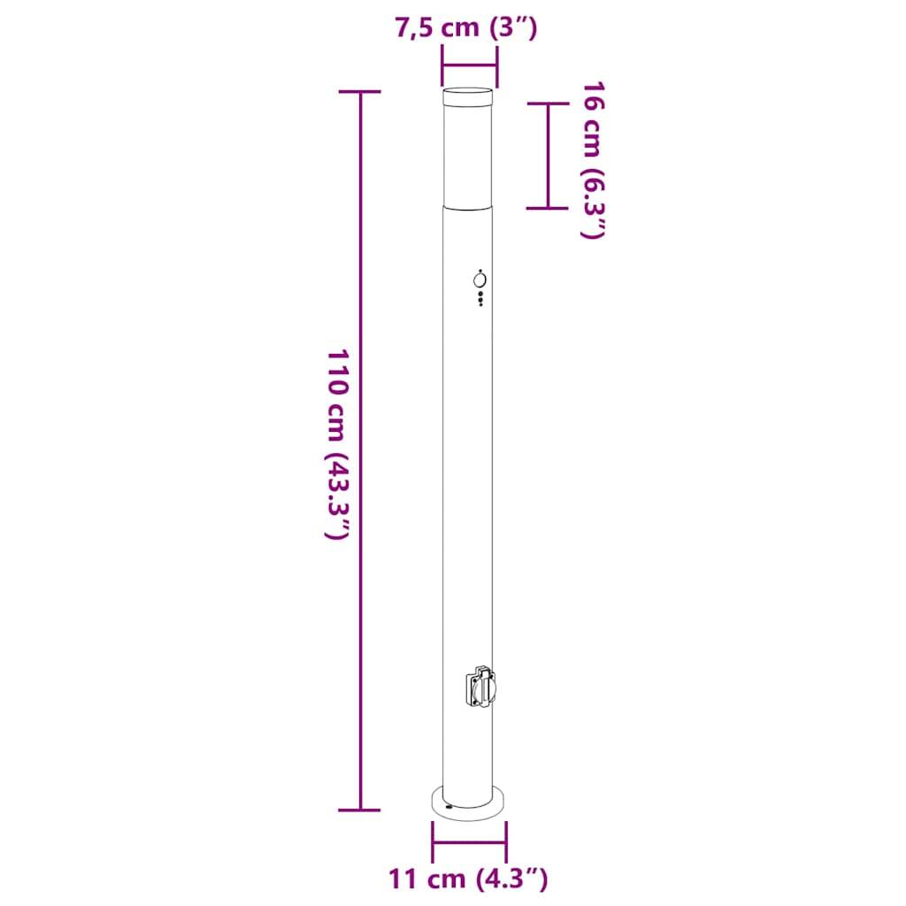 vidaXL Pollerleuchten mit Sensor&Steckdose 3er 110 cm Edelstahl IP44