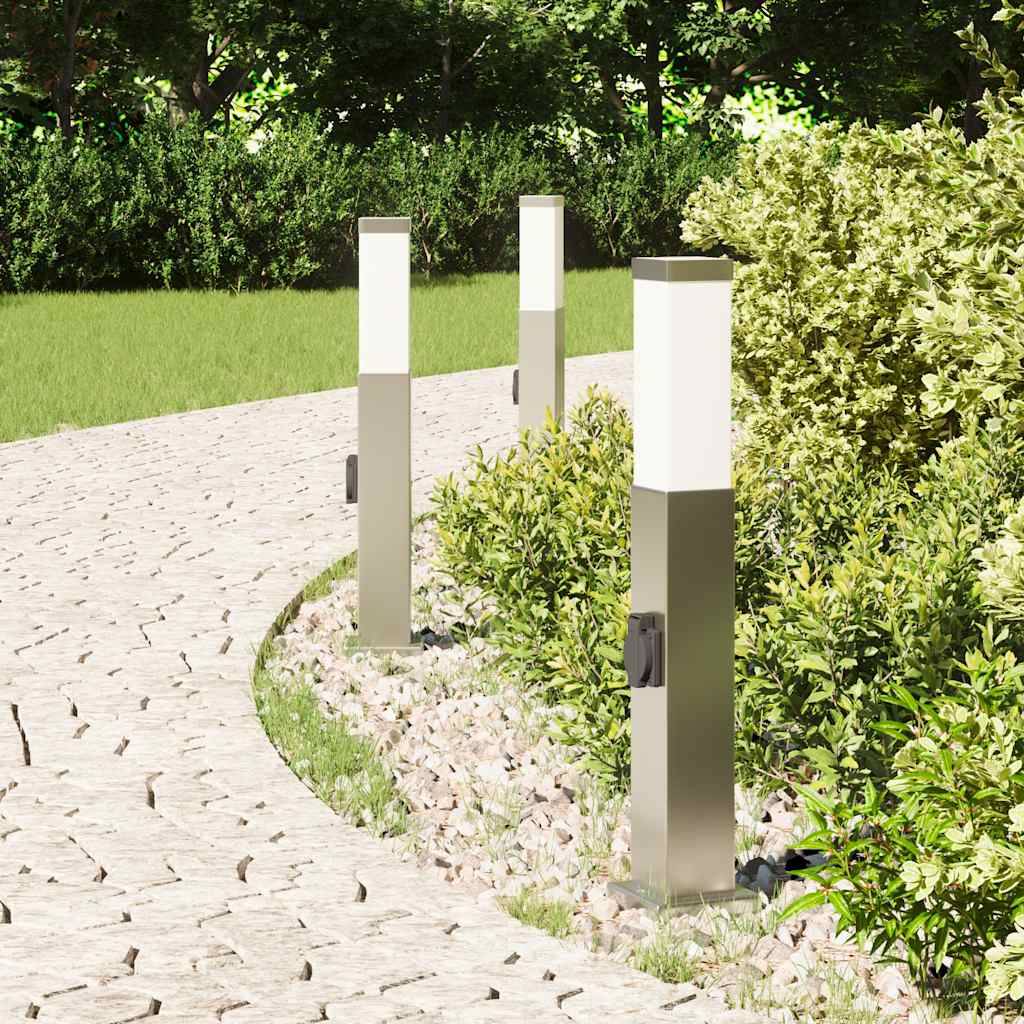 vidaXL Pollerleuchten mit Auslass 3 Stk. 50 cm Edelstahl IP44