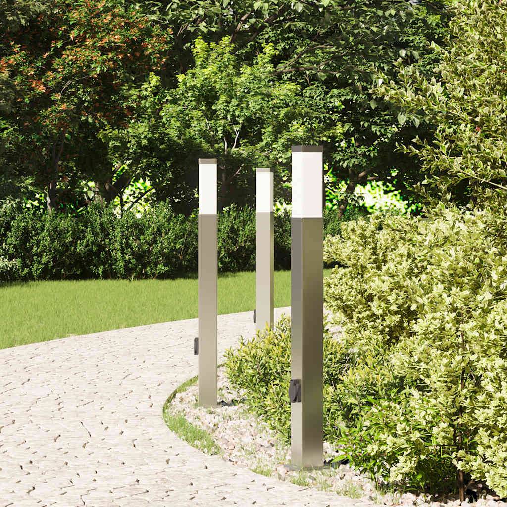 vidaXL Pollerleuchten mit Auslass 3 Stk. 80 cm Edelstahl IP44
