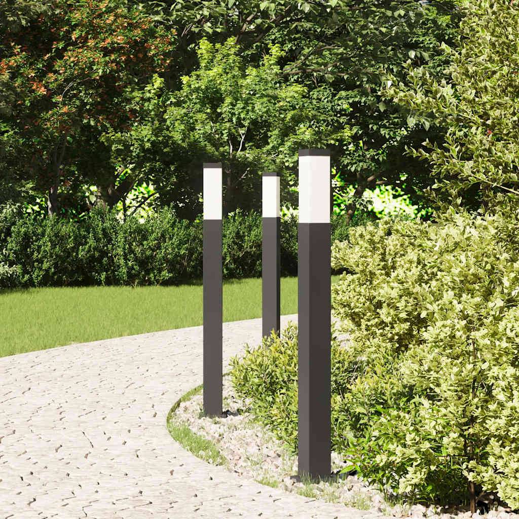 vidaXL Pollerleuchten 3 Stück 80 cm Schwarz IP44