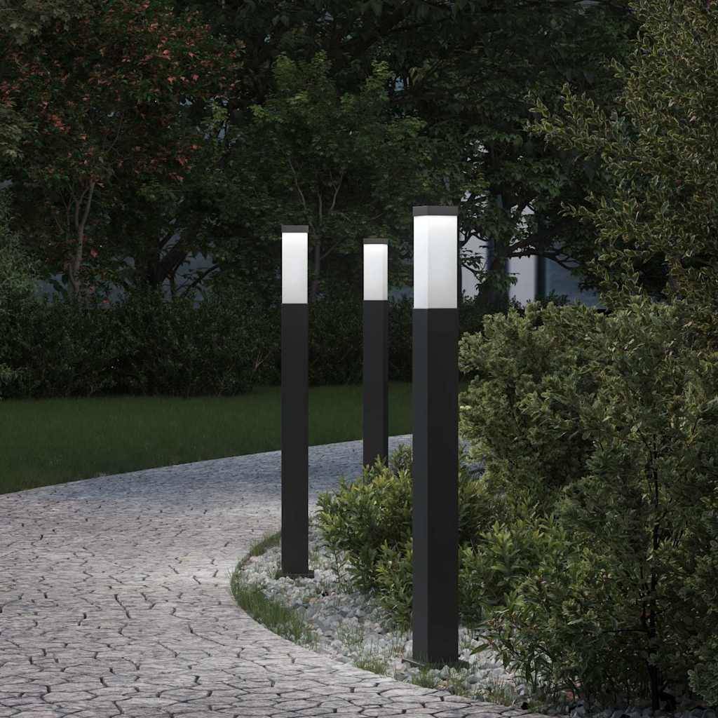 vidaXL Pollerleuchten 3 Stück 80 cm Schwarz IP44