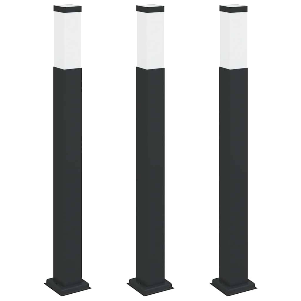 vidaXL Pollerleuchten 3 Stück 80 cm Schwarz IP44