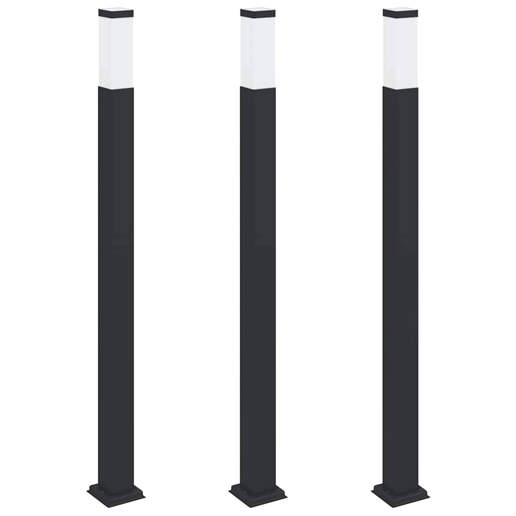 vidaXL Pollerleuchten 3 Stk. 110 cm Schwarz IP44