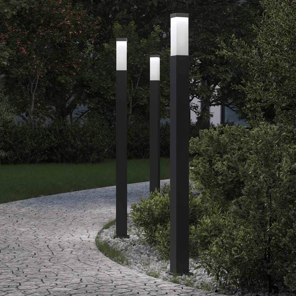 vidaXL Pollerleuchten 3 Stk. 110 cm Schwarz IP44