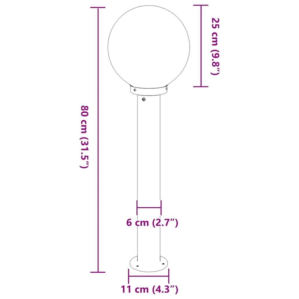 vidaXL Pollerleuchte 80 cm Edelstahl IP44