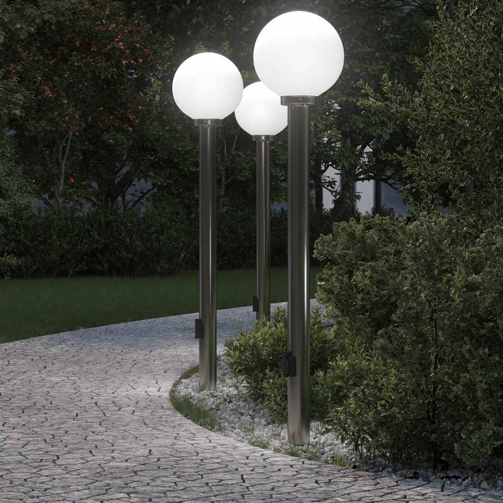 vidaXL Pollerleuchten mit Auslass 3 Stk. 120 cm Edelstahl IP44