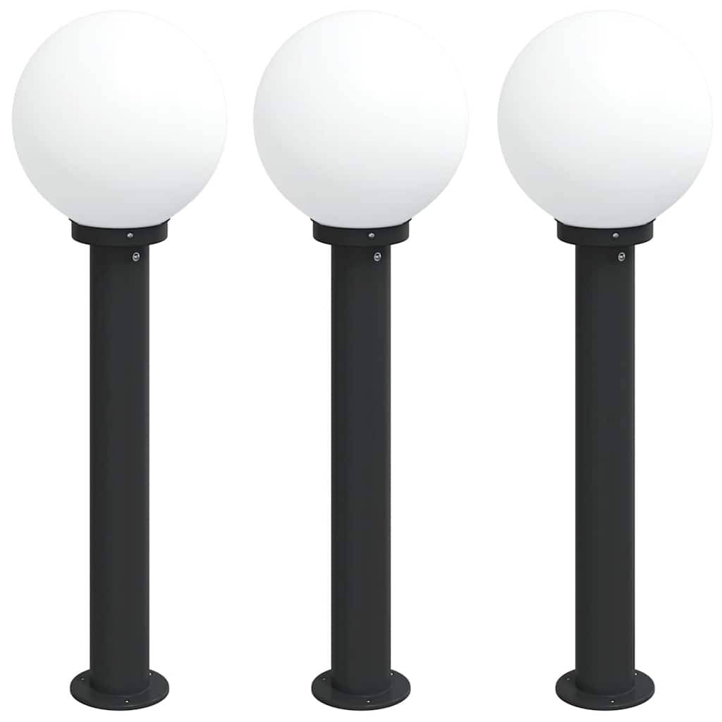 vidaXL Pollerleuchten 3 Stück 80 cm Schwarz IP44