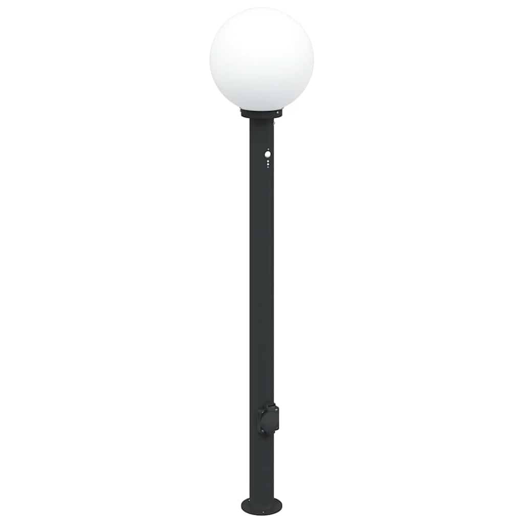 vidaXL Pollerleuchte mit Sensor und Steckdose 120 cm Schwarz IP44