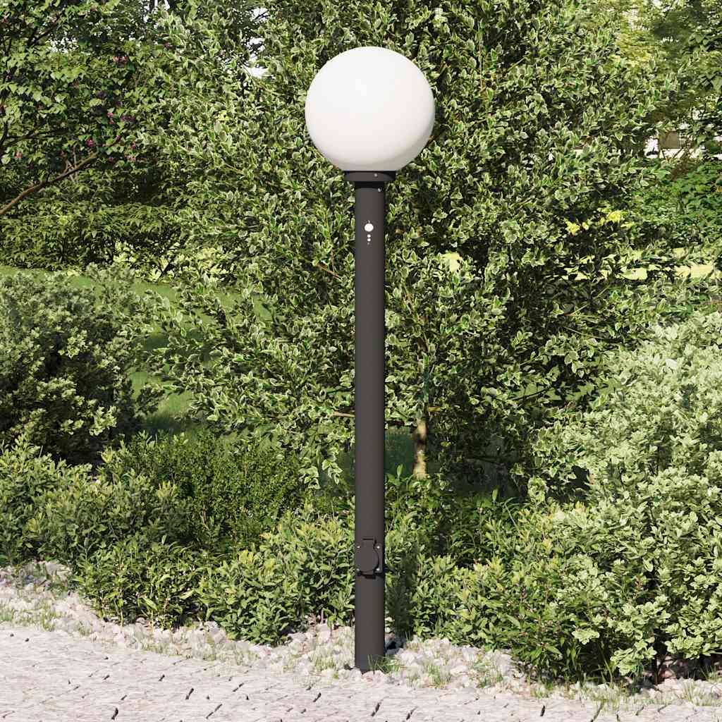 vidaXL Pollerleuchte mit Sensor und Steckdose 120 cm Schwarz IP44