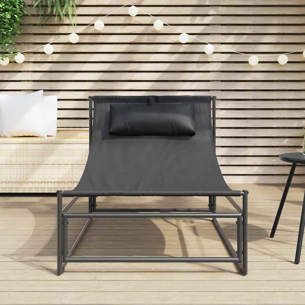 vidaXL Gartenliege Anthrazit 87x74x73 cm Stahl und Textilene