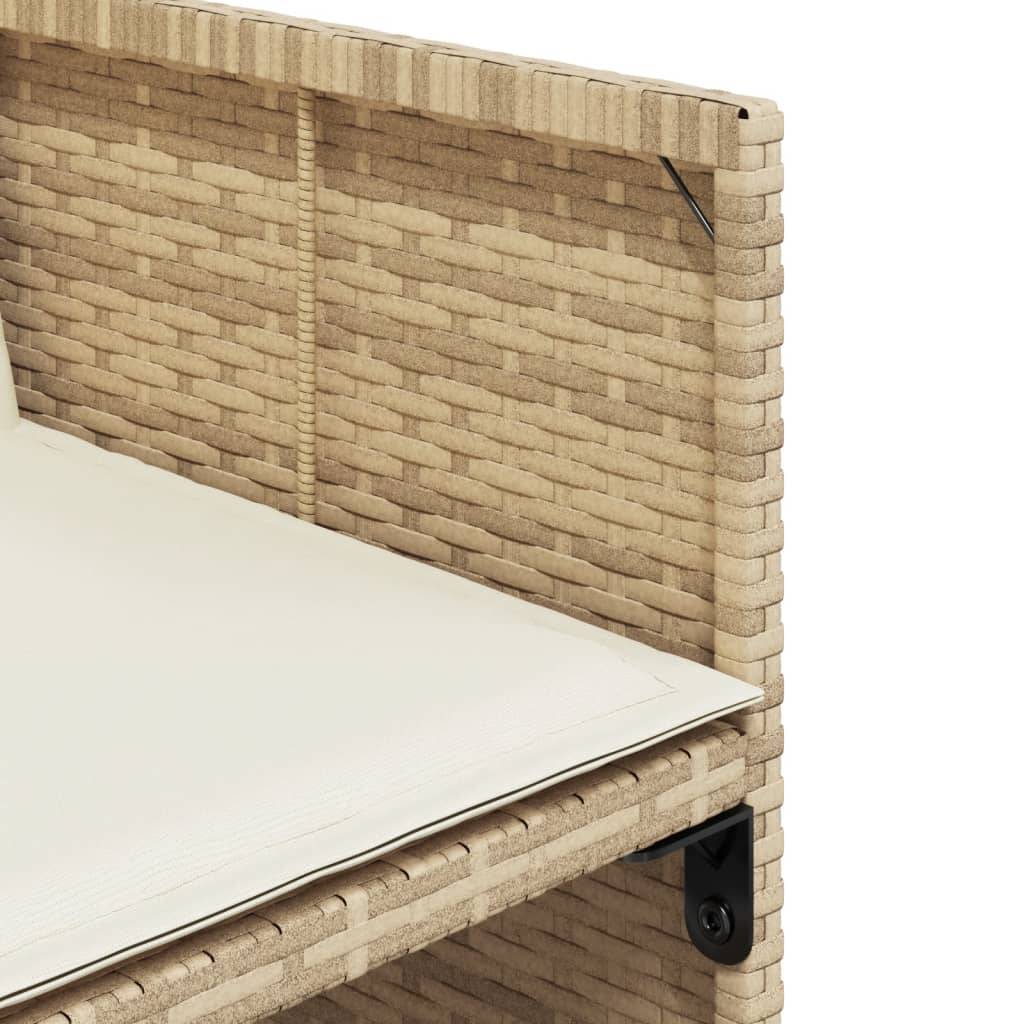 vidaXL Gartenstühle mit Kissen 4 Stk. Beige Poly Rattan