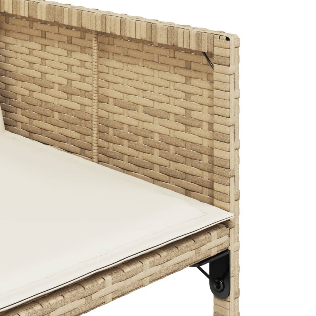 vidaXL Gartenstühle mit Kissen 4 Stk. Beige Poly Rattan