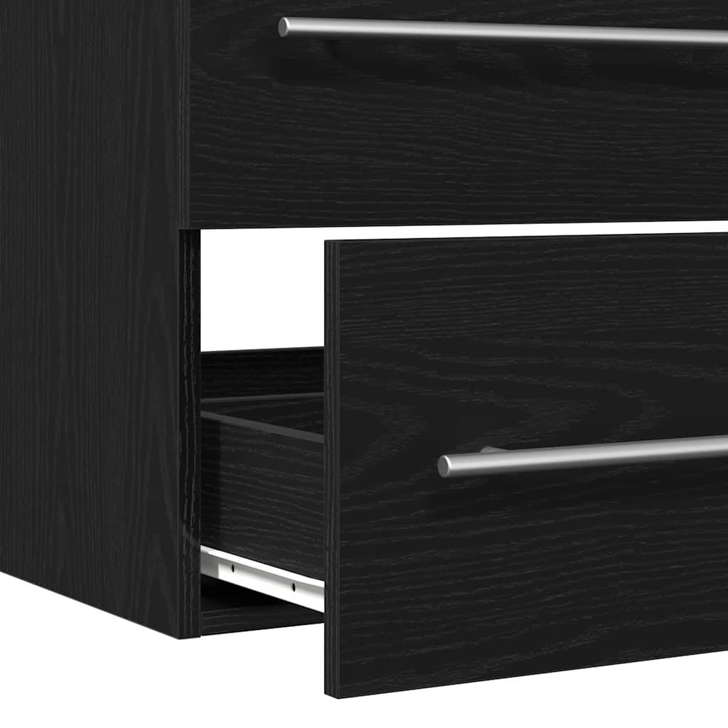 vidaXL Waschbeckenunterschrank Eiche schwarz 80x38,5x48 cm Holzwerkstoff