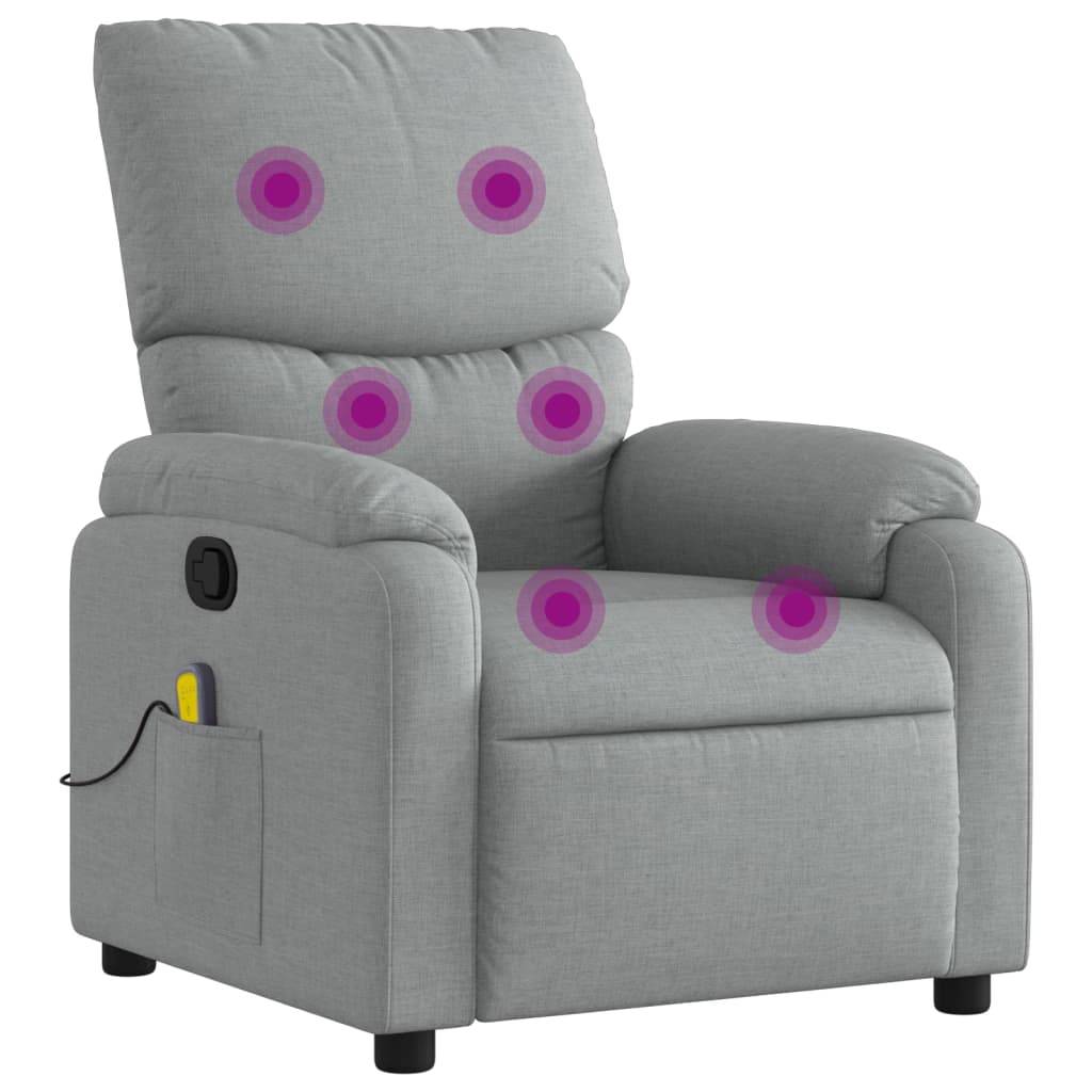 vidaXL Massage-Relaxsessel, hellgrauer Stoff
