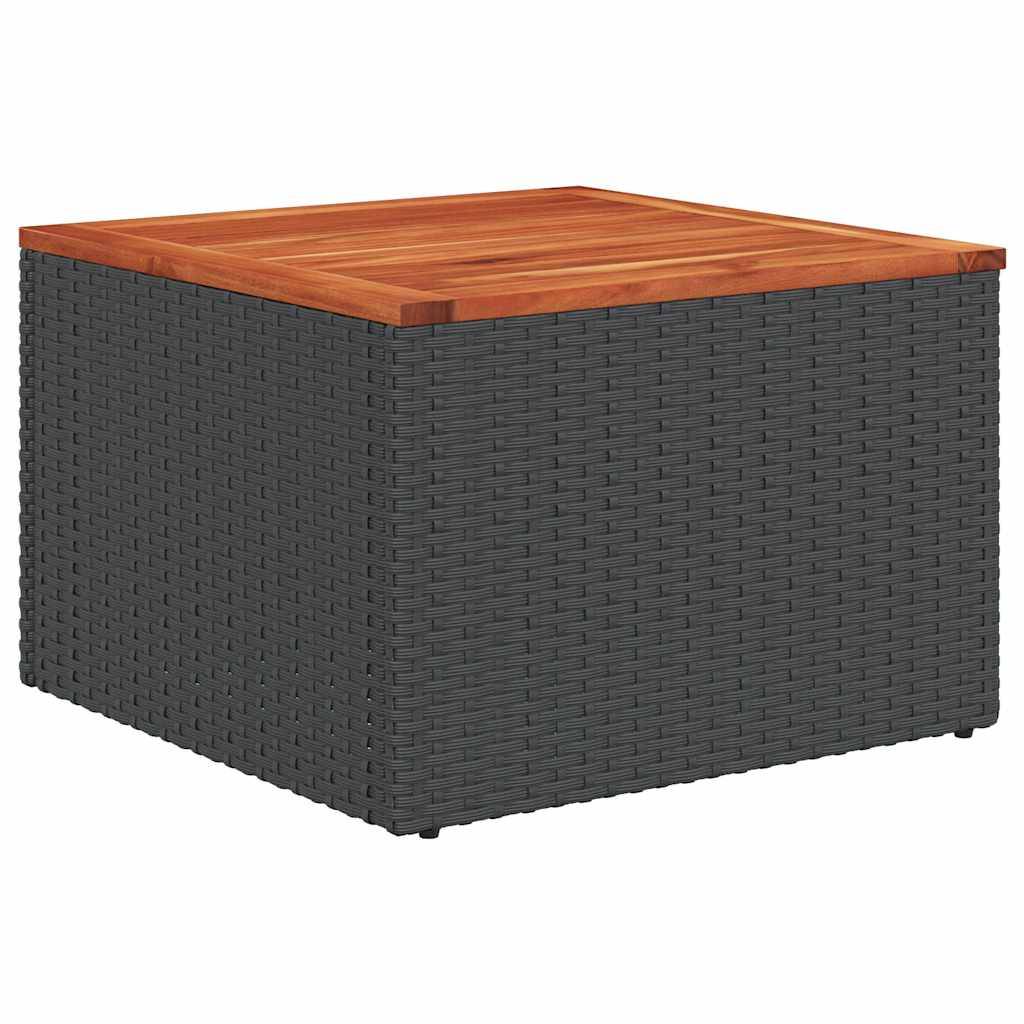vidaXL 7-teiliges Gartensofa-Set mit Kissen, schwarzes Polyrattan