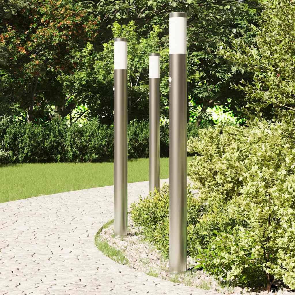 vidaXL Pollerleuchten mit Sensor 3er 110 cm Edelstahl IP44