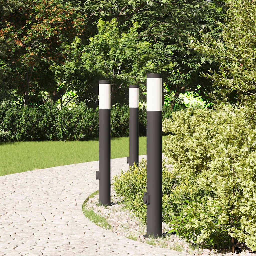 vidaXL Pollerleuchten mit Auslass 3er 80 cm Edelstahl IP44