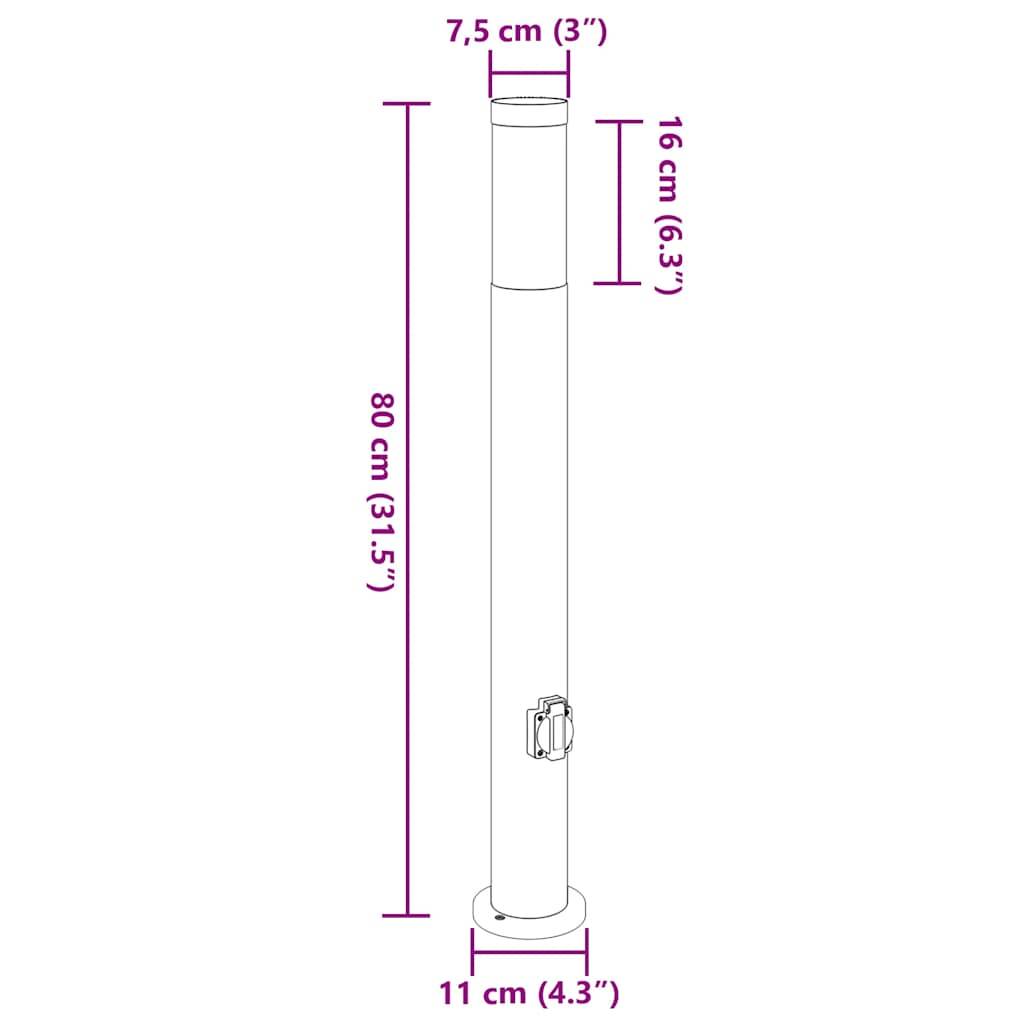 vidaXL Pollerleuchten mit Auslass 3er 80 cm Edelstahl IP44