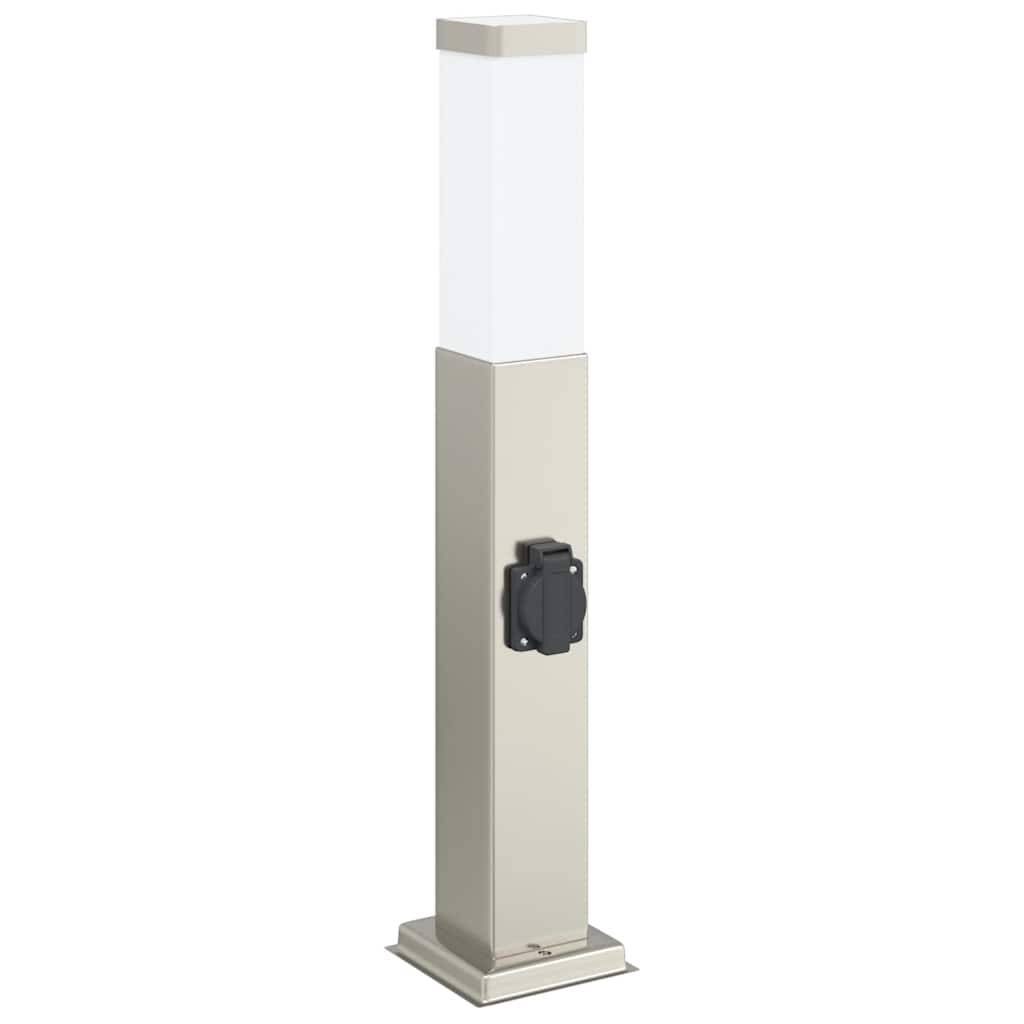 vidaXL Pollerleuchte mit Auslass 50 cm Edelstahl IP44