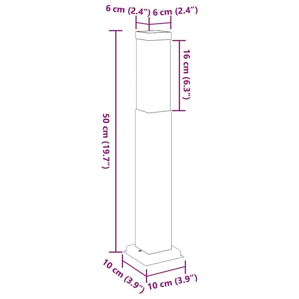 vidaXL Pollerleuchte 50 cm Schwarz IP44