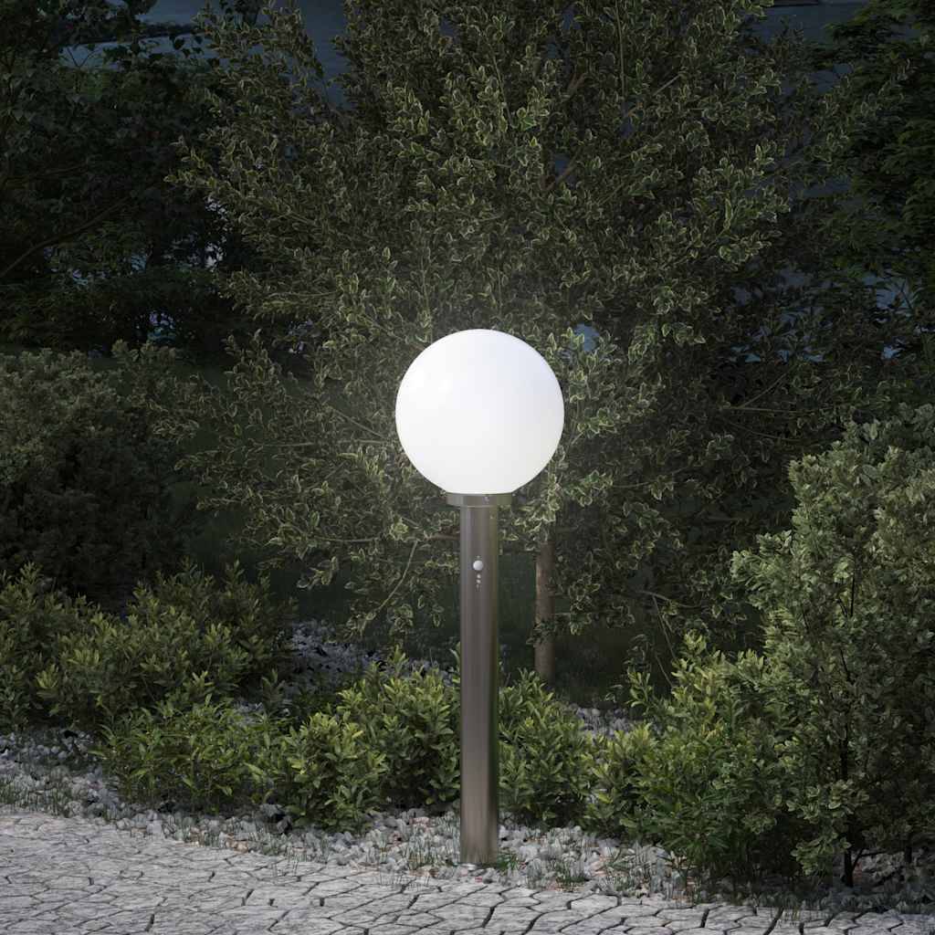 vidaXL Pollerleuchte mit Sensor 80 cm Edelstahl IP44