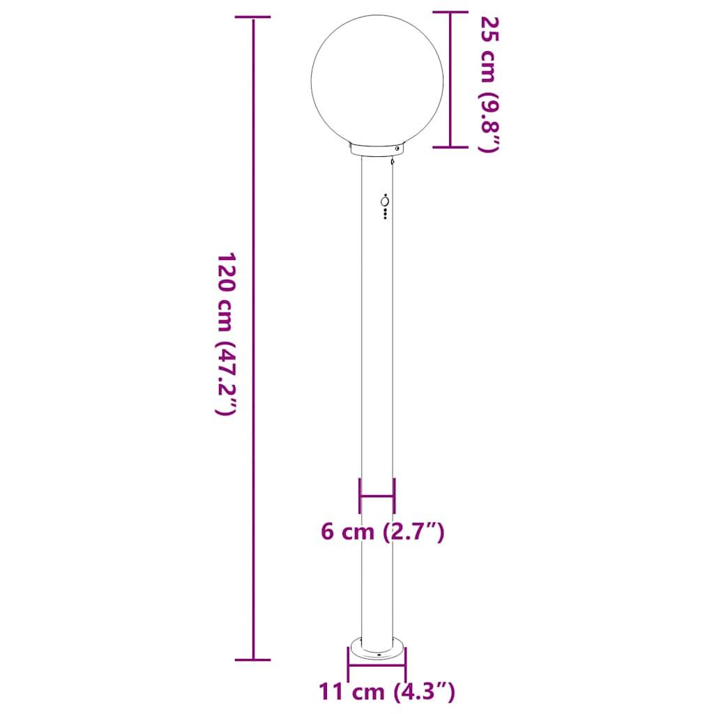 vidaXL Pollerleuchte mit Sensor 120 cm Edelstahl IP44