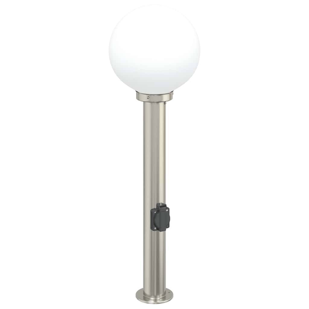 vidaXL Pollerleuchte mit Auslass 80 cm Edelstahl IP44