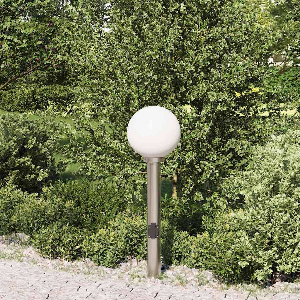 vidaXL Pollerleuchte mit Auslass 80 cm Edelstahl IP44