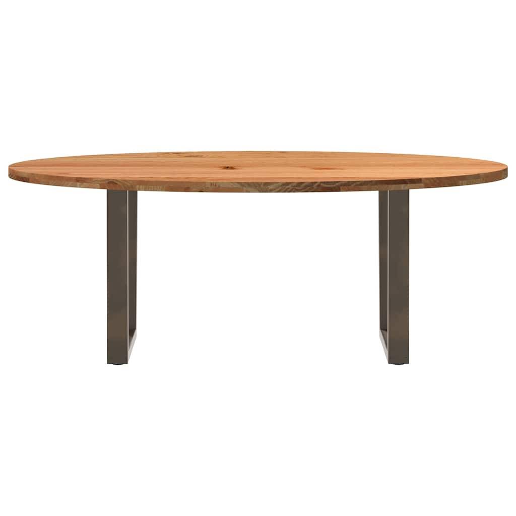 vidaXL Esstisch Hellbraun 200x100x74 cm Massivholz Eiche Oval