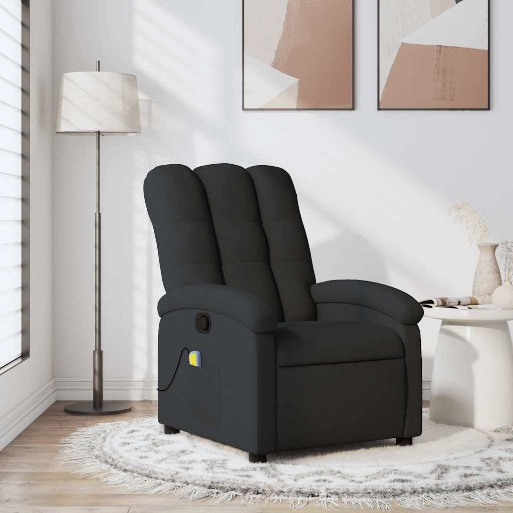 vidaXL Massage-Relaxsessel, schwarzer Stoff
