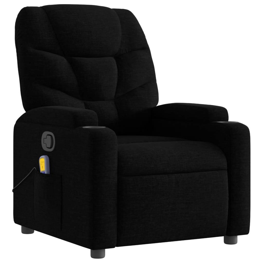 vidaXL Massage-Relaxsessel, schwarzer Stoff