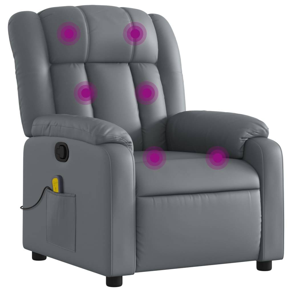 vidaXL Massagesessel Relaxsessel Grau Kunstleder