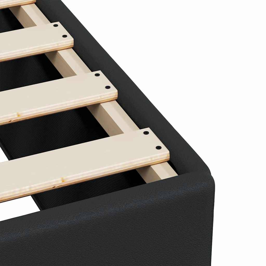 vidaXL Bettgestell ohne Matratze Schwarz Vollkunstleder