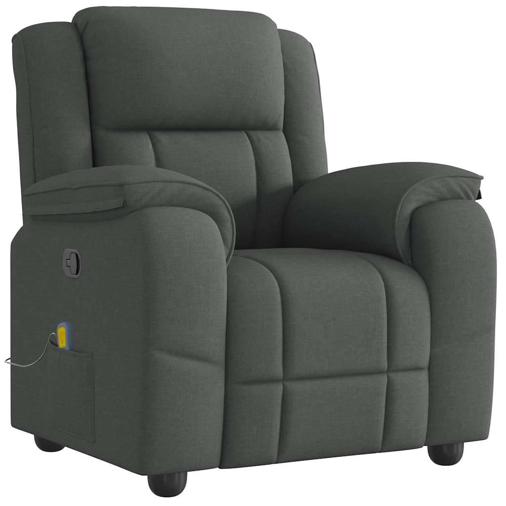 vidaXL Massage-Relaxsessel, Stoff, Dunkelgrau