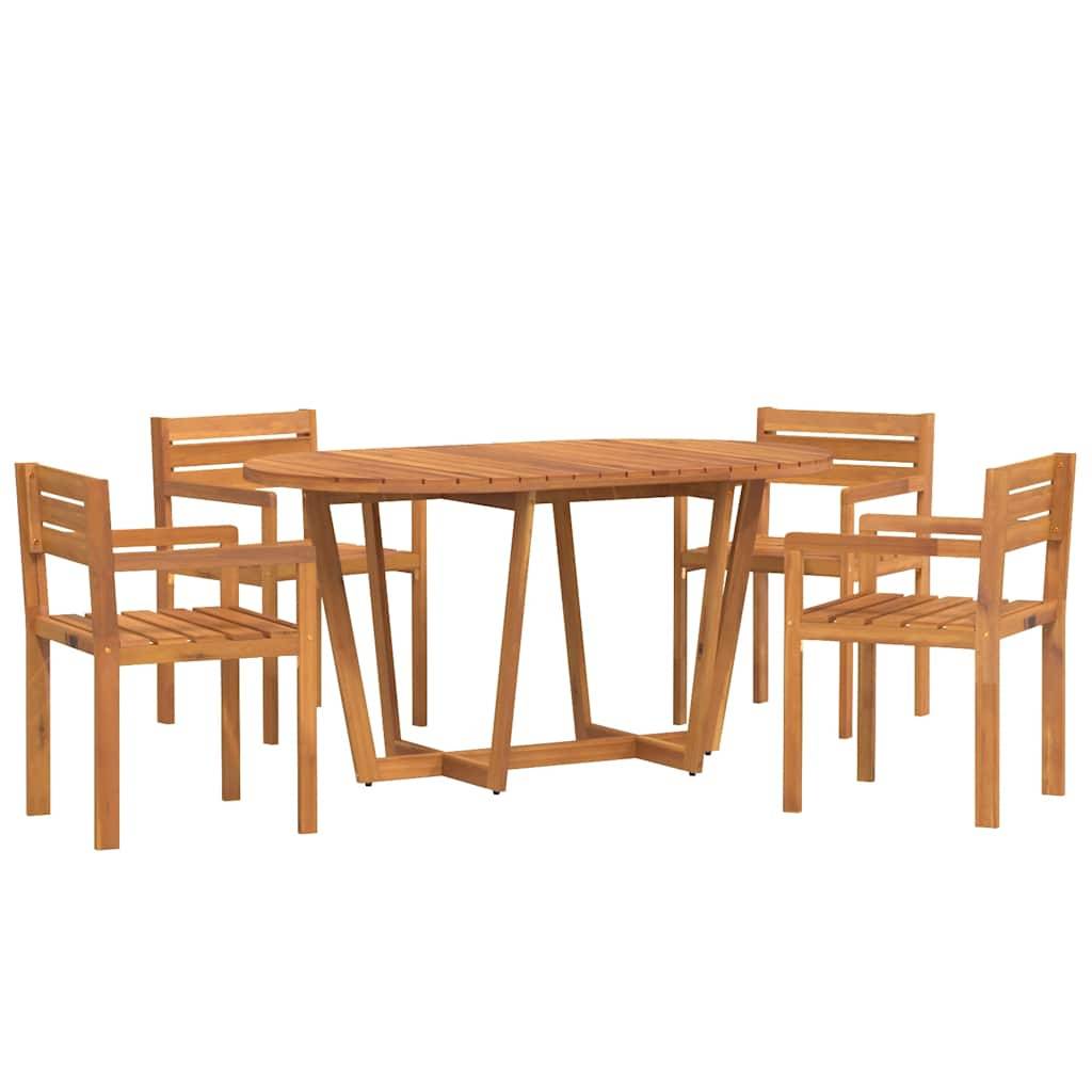 vidaXL 5-teiliges Garten-Ess-Set aus Massivholz Akazie