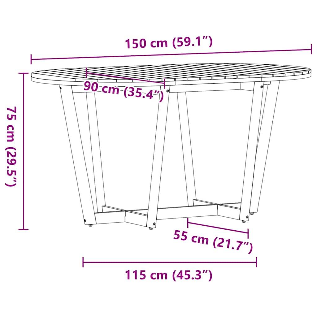 vidaXL 5-teiliges Garten-Ess-Set aus Massivholz Akazie