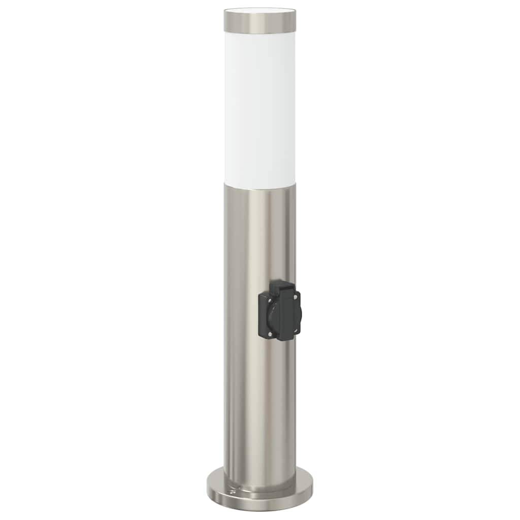 vidaXL Pollerleuchte mit Auslass 50 cm Edelstahl IP44