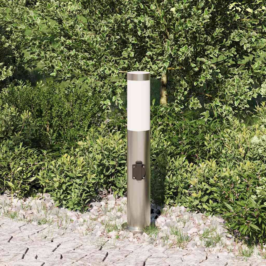 vidaXL Pollerleuchte mit Auslass 50 cm Edelstahl IP44
