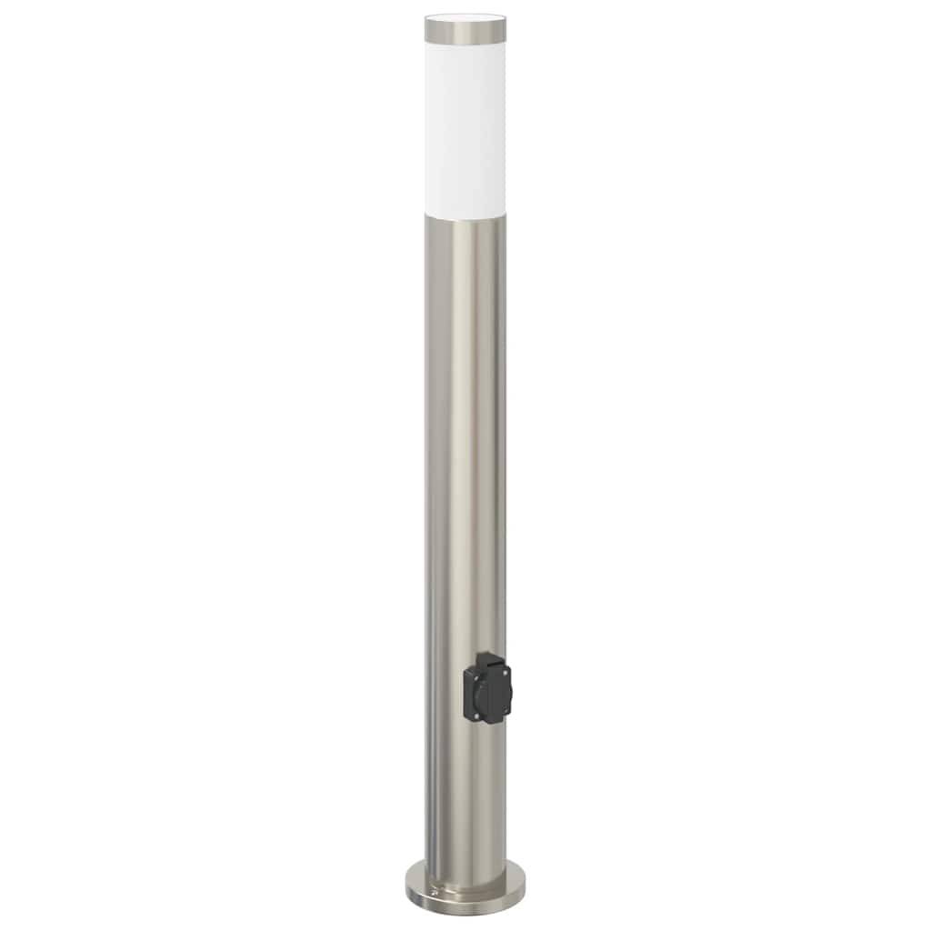 vidaXL Pollerleuchte mit Auslass 80 cm Edelstahl IP44