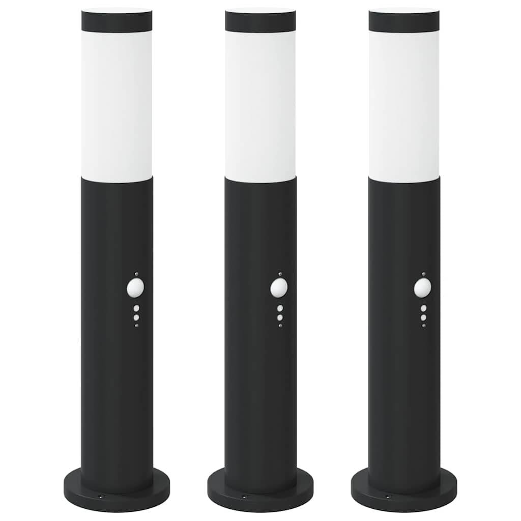 vidaXL Pollerleuchten mit Sensor 3er 50 cm Edelstahl IP44