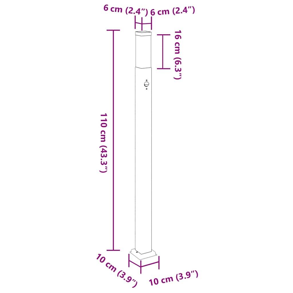 vidaXL Pollerleuchten mit Sensor 3 Stk. 110 cm Edelstahl IP44