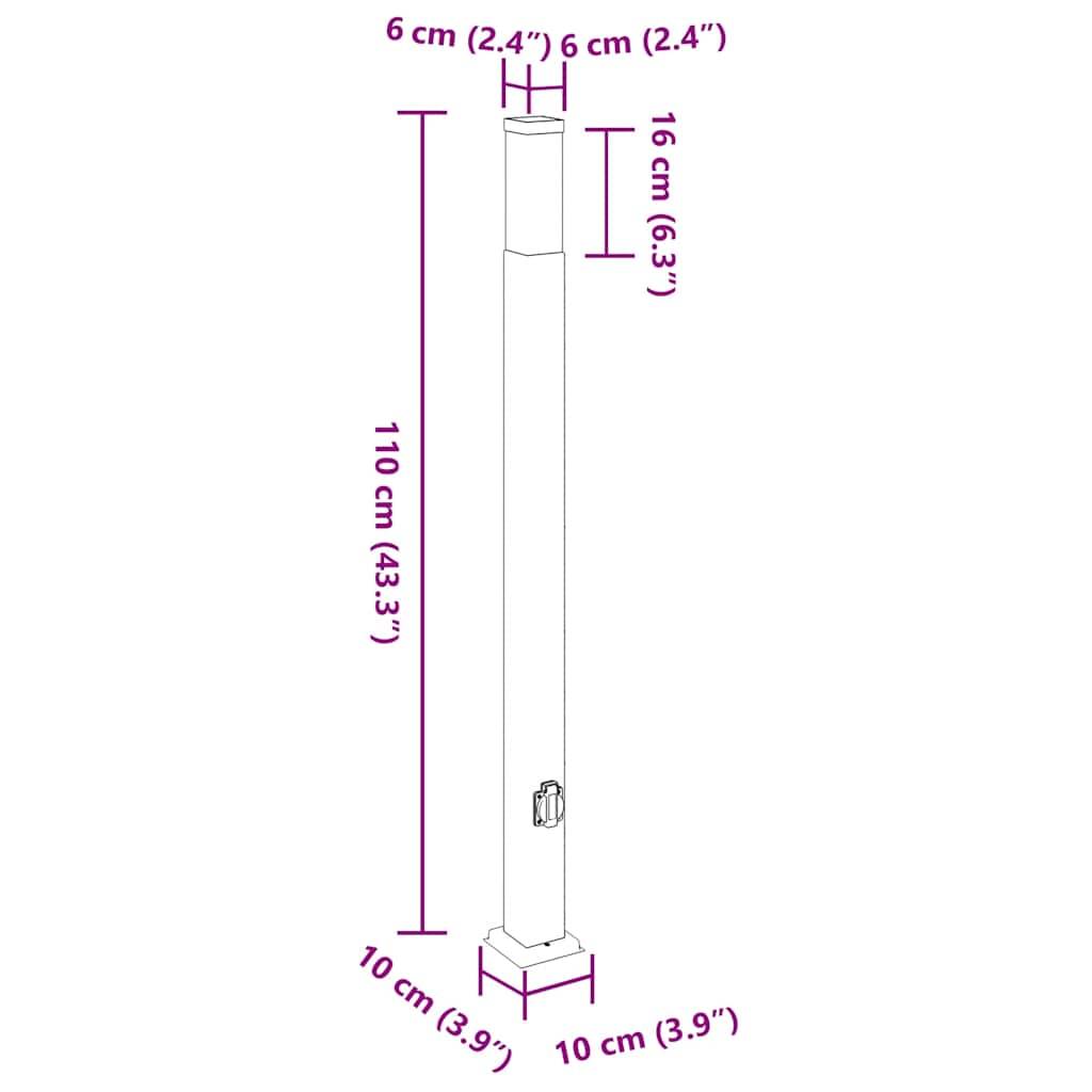vidaXL Pollerleuchten mit Auslass 3 Stk. 110 cm Edelstahl IP44