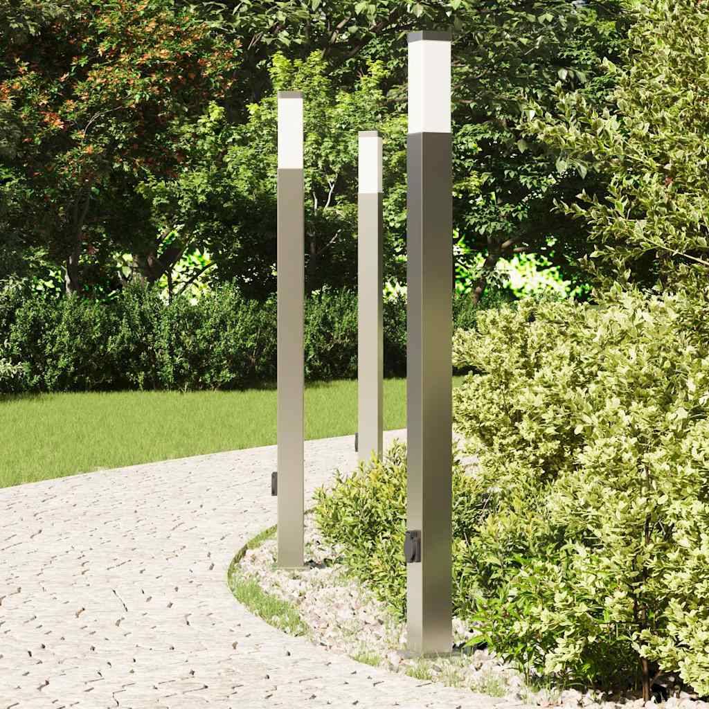 vidaXL Pollerleuchten mit Auslass 3 Stk. 110 cm Edelstahl IP44