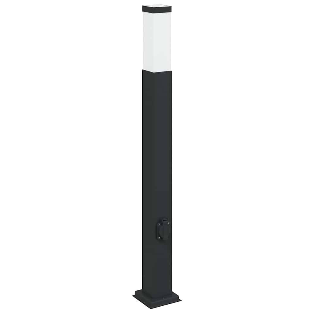 vidaXL Pollerleuchte mit Auslass 80 cm Schwarz IP44