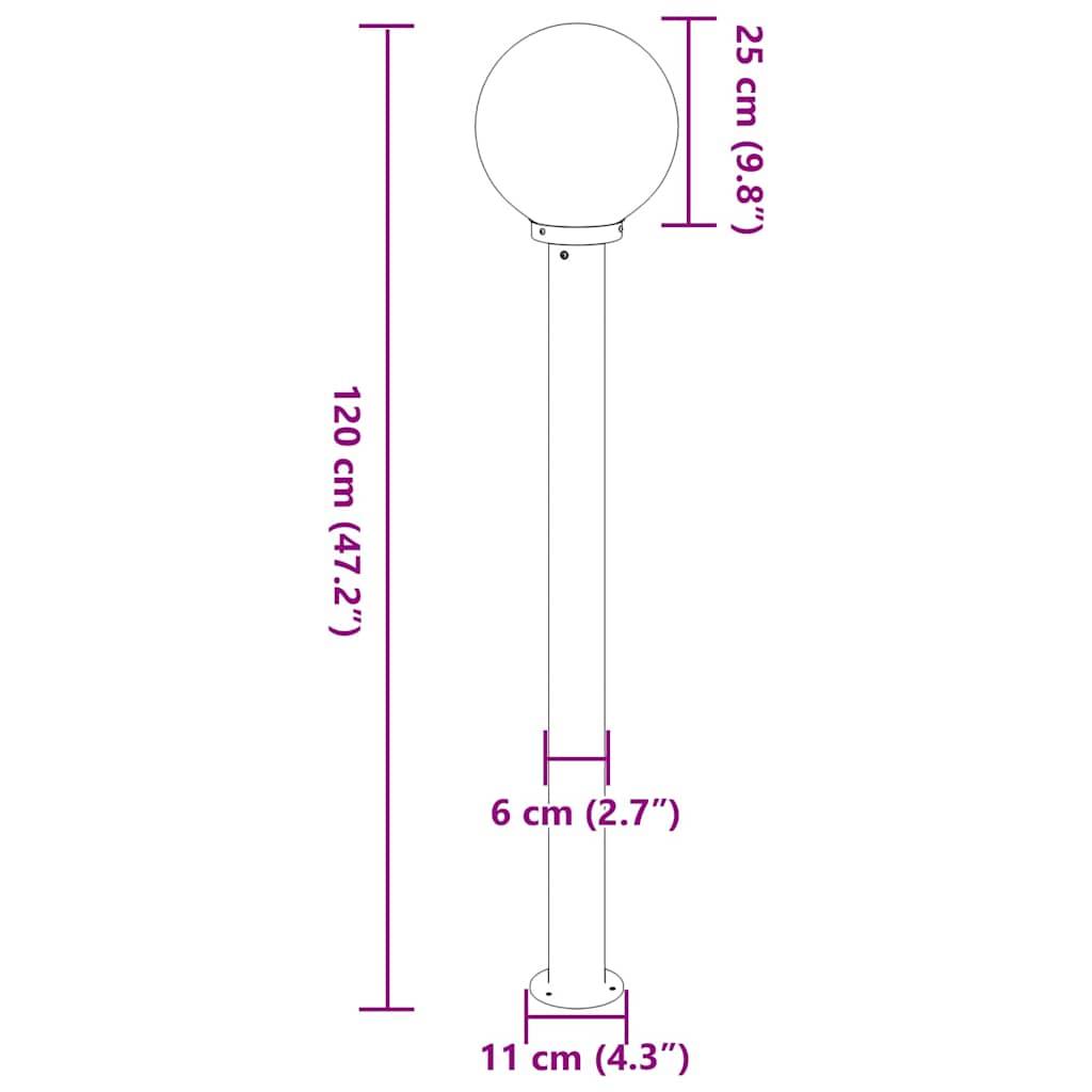 vidaXL Pollerleuchten 3 Stk. 120 cm Edelstahl IP44